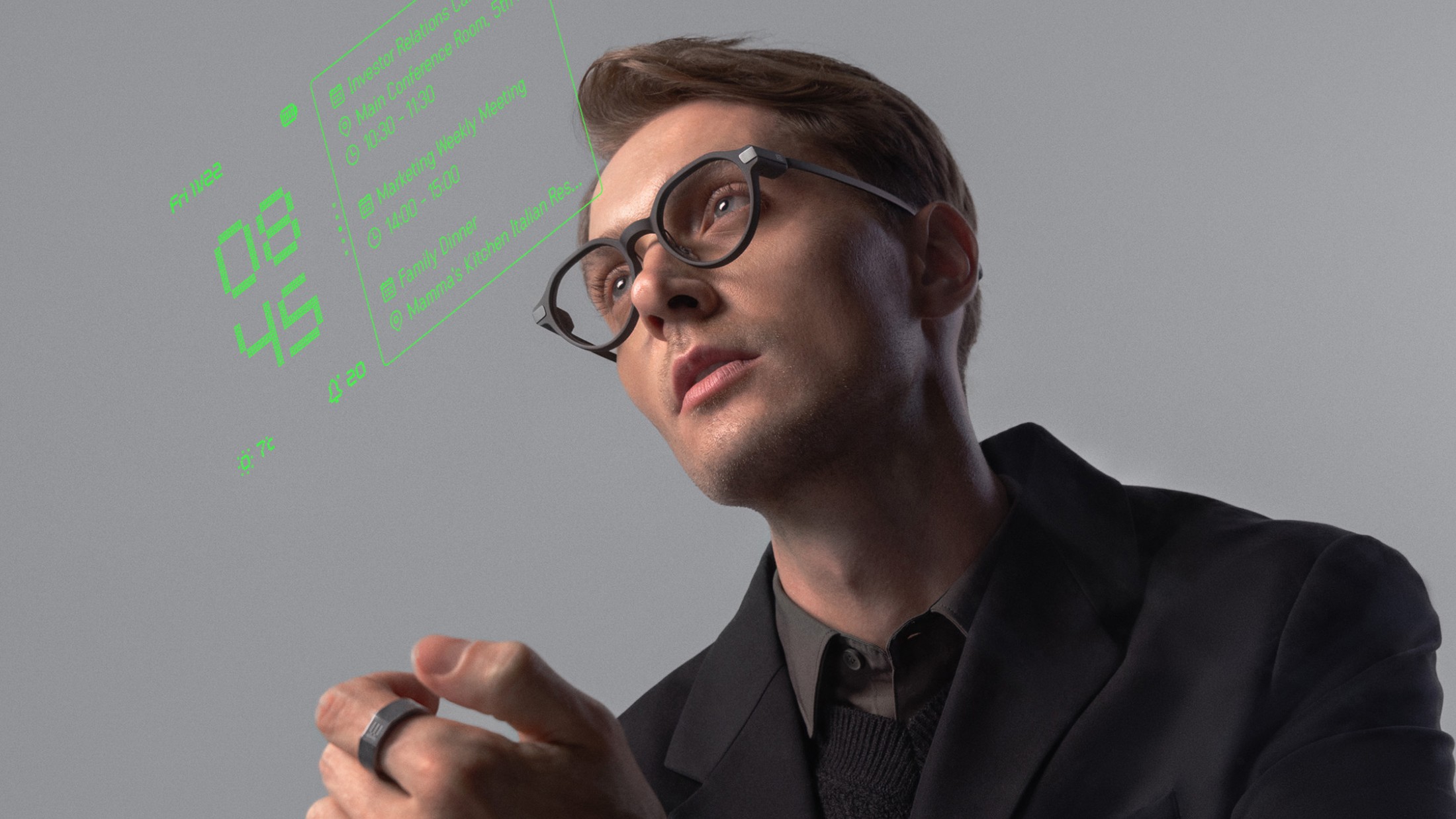 Even Realities G2 glasses showing a heads up display