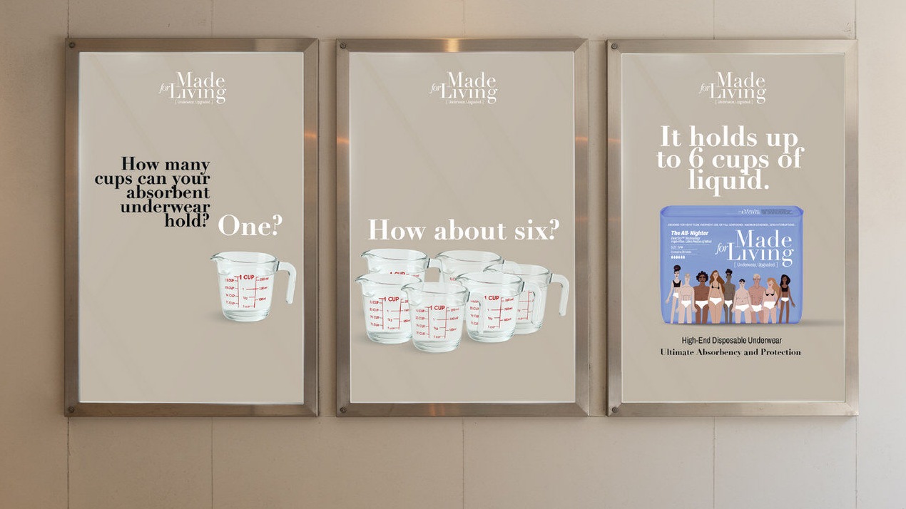 Three campaign posters mounted in a row