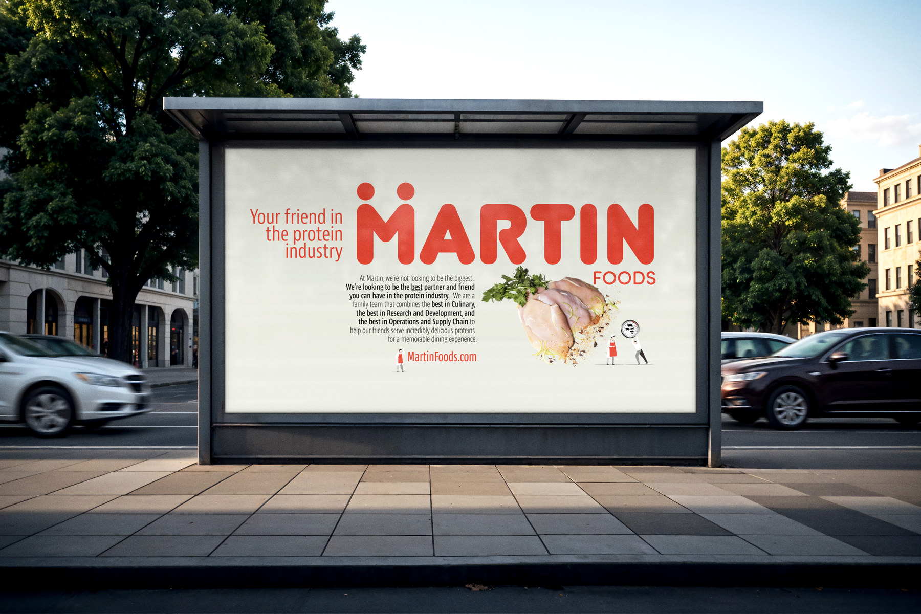 Martin Foods billboard: your friend in the protein industry