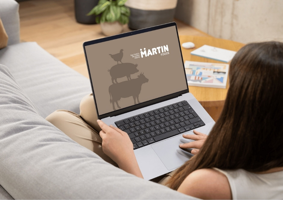 Martin Foods site on a laptop