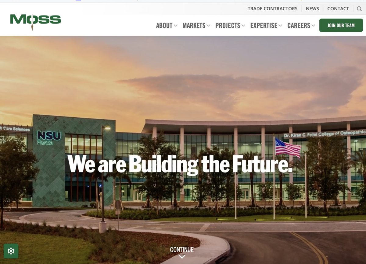 The Moss homepage
