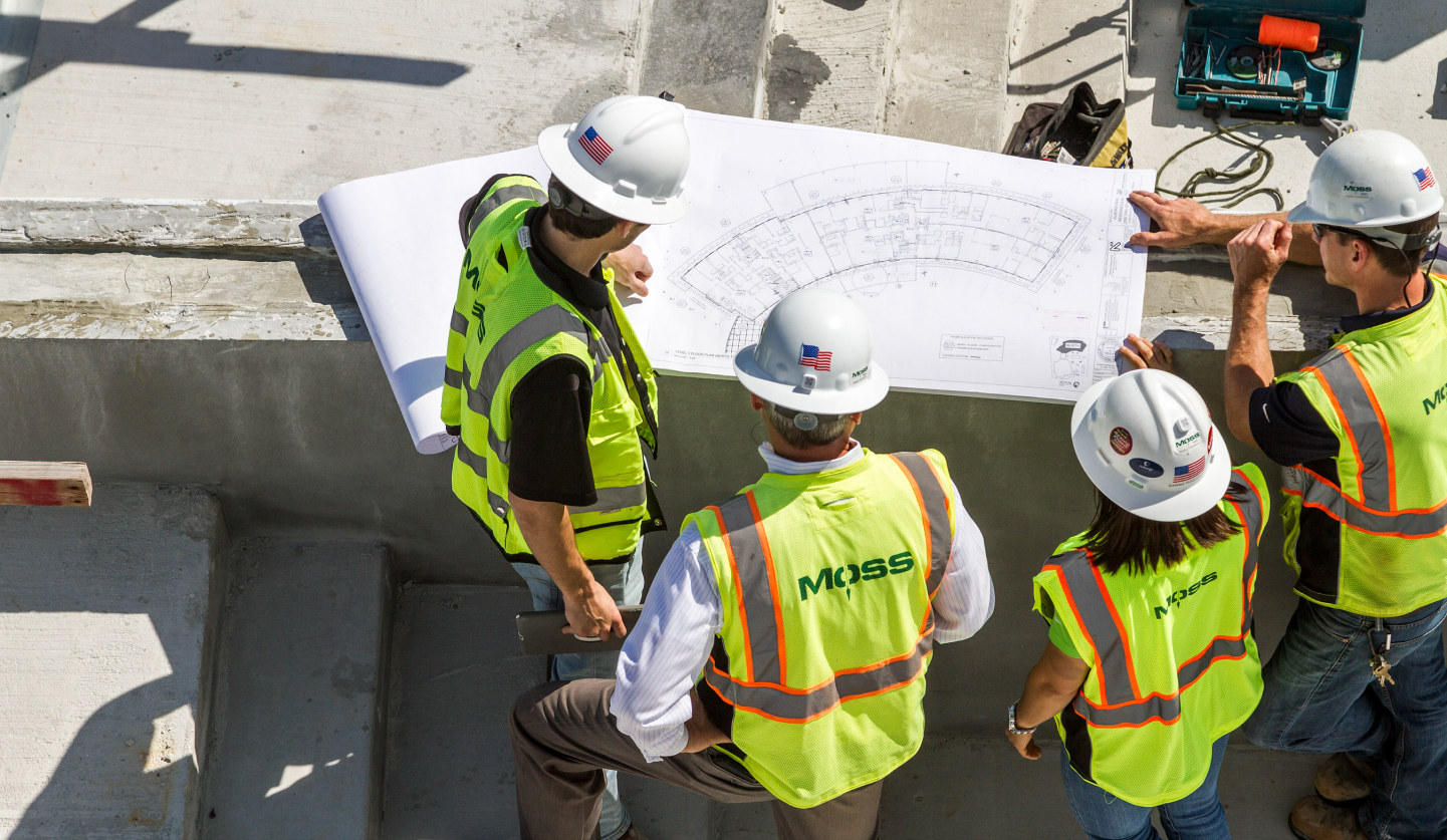 Field crew on drawings