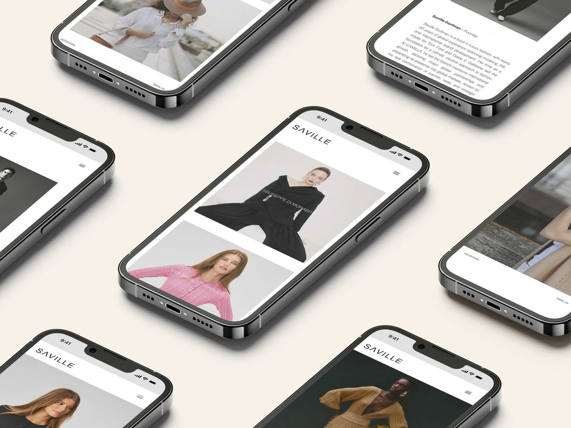 The Saville system running across a set of phones