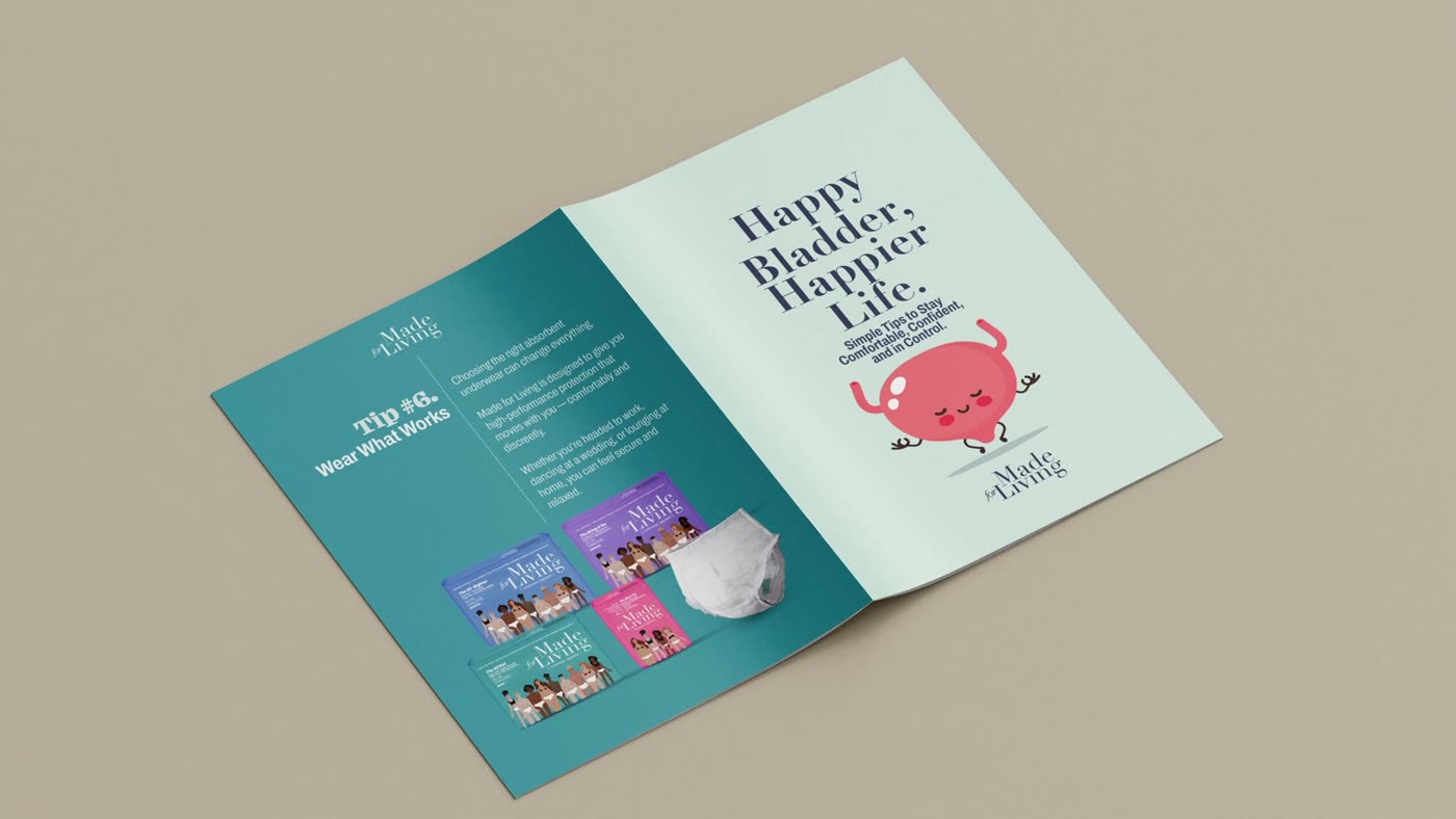 One identity running across a pack range, an outdoor site and a printed brochure